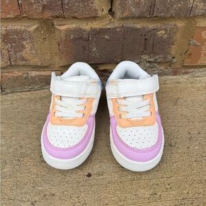 Cat & Jack White Sneakers with Pastel Pink, Orange, Blue & Lime Accents